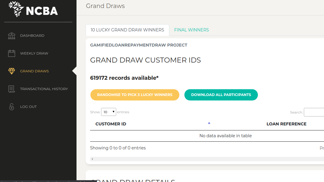 NCBA Bank Raffledraw tool